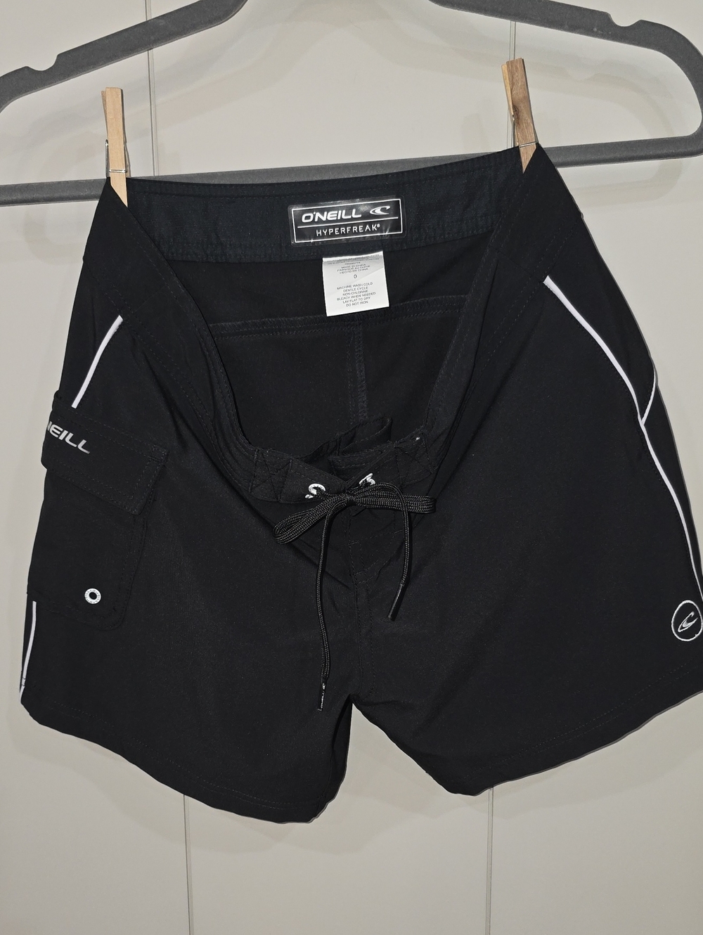 O'Neill Black Boardshorts with White Piping